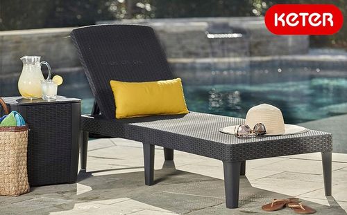 LEŻAK OGRODOWY REGULOWANY SKŁADANY KETER JAIPUR GRAFIT na Arena.pl