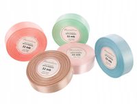 Zestaw wstążek tasiemek do dekoracji prezentów ozdobne 25mm 5szt pastelowy