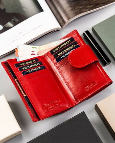 skórzany, średni portfel damski na zatrzask - peterson na Arena.pl