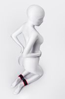 anonymo handcuffs, velour, red, 29 cm