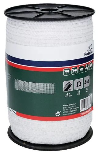 TAŚMA Biała OGRODZENIOWA DO PASTUCHA 20MM X 200M FARMA Jakość Kerbl na Arena.pl