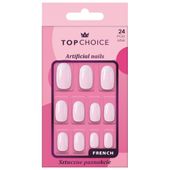 TOP CHOICE Sztuczne paznokcie tipsy french owalne 24 sztuki