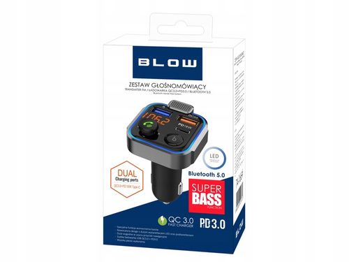 TRANSMITER BLUETOOTH 5.0 FM ŁADOWARKA USB PD 20W QC 3.0 BASS MOCNY MIKROFON na Arena.pl