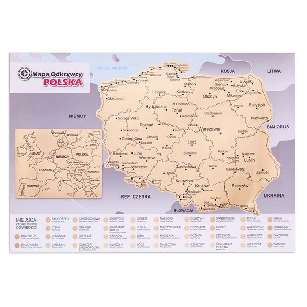 Mapa Zdrapka Odkrywcy - Polska zdjęcie 6