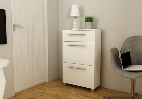 Szafka na buty z szufladą Bilbao SM Białe na Arena.pl