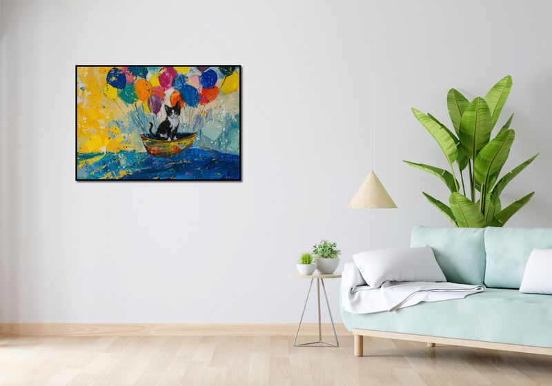 Plakat 100x70cm Kot na Łodzi zdjęcie 4
