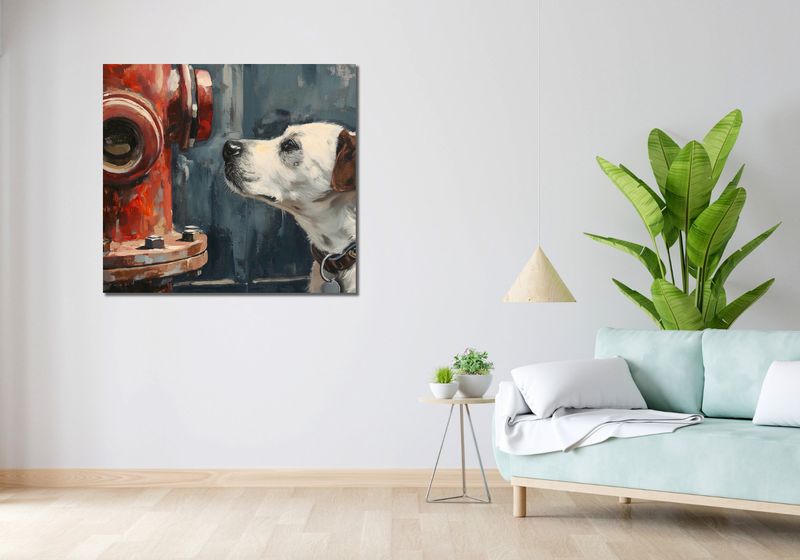 Obraz 100x90cm Kumpel przy Hydrancie zdjęcie 2