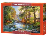 Śliczne puzzle z pięknymi drzewami wzdłuż rzeki - Castorland 3000 elementów