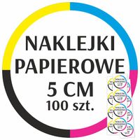 NAKLEJKI PAPIEROWE 5 CM w rolce 100 szt. FULL KOLOR