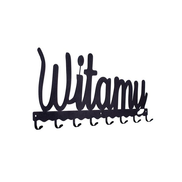 Wieszak ścienny Witamy czarny zdjęcie 2