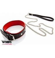 obroża damska 4 cm ze smyczą whips