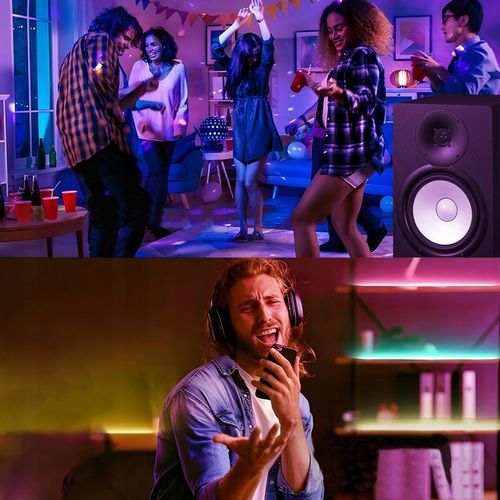 TAŚMA LED RGB KOLOROWA 5M WODOODPORNA PASEK 5050 ZESTAW NA BIURKO + PILOT na Arena.pl