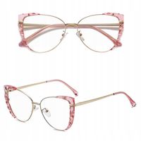 ZŁOTE Damskie Okulary ZERÓWKI do KOMPUTERA BLUE LIGHT UV OPRAWKI Teleskopy