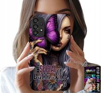 ETUI DO SAMSUNG GALAXY A53 5G - ANTI SOCIAL BUTTERFLY RÓŻOWY MOTYL + SZKŁO