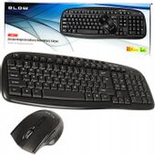 ZESTAW BIUROWY GAMINGOWY KLAWIATURA MYSZKA BEZPRZEWODOWA USB CICHA ADAPTER