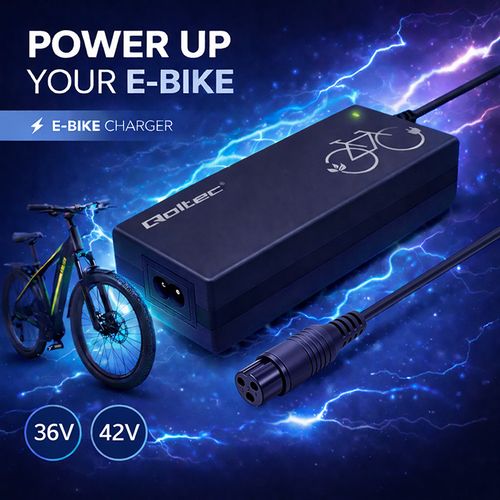 Ładowarka Qoltec 42V 2A do e-bike - GX16, 84W, IP54 na Arena.pl