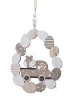 drewniana zawieszka z pisankami 14cm x 0,5cm x 16,5cm  HAN-LJ111132