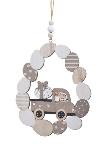 drewniana zawieszka z pisankami 14cm x 0,5cm x 16,5cm  HAN-LJ111132 na Arena.pl