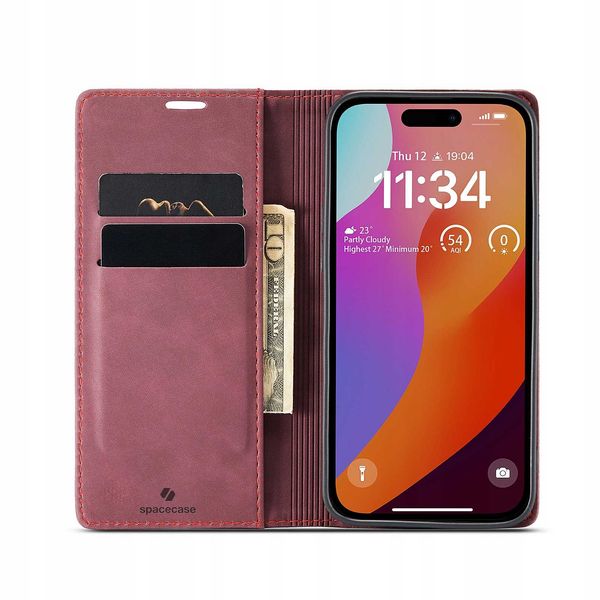 Spacecase Wallet Iphone 15 Pro Red zdjęcie 15
