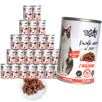 MOKRA KARMA DLA KOTA TufTuf  puszka kawałki mięsne z wołowiną 24x415g