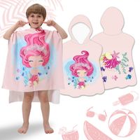 ręcznik plażowy peleryna dziecięca syrenka muszelki 60 x 60cm pel02wz4