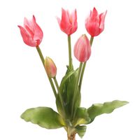 TULIPAN sztuczny TULIPANY SILIKONOWE BUKIET 5 sztuk RÓŻOWE FUKSJA