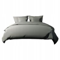 Komplet pościeli 220x200 satyna bawełniana pościel szara PAN MATERAC