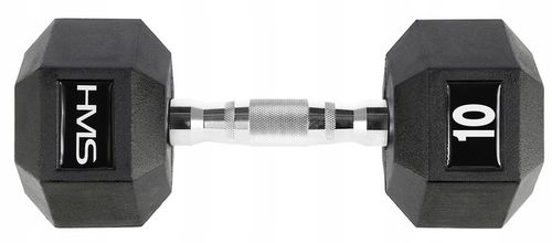HMS Zestaw Hantli Gumowanych Heksagonalnych Do Ćwiczeń Fitness 2x10 kg na Arena.pl