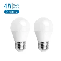2 x Żarówka LED G45 E27 4W 340lm zimna do biura energooszczędna