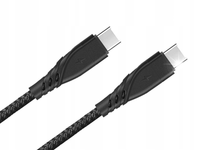 LTC MOCNY KABEL USB-C - USB-C 1M CZARNY OPLOT SZYBKI 5A PD100W QUICK CHARGE