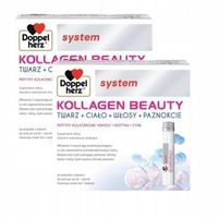 Zestaw Doppelherz System KOLLAGEN BEAUTY na skórę, płyn, 60 ampułek po 25ml
