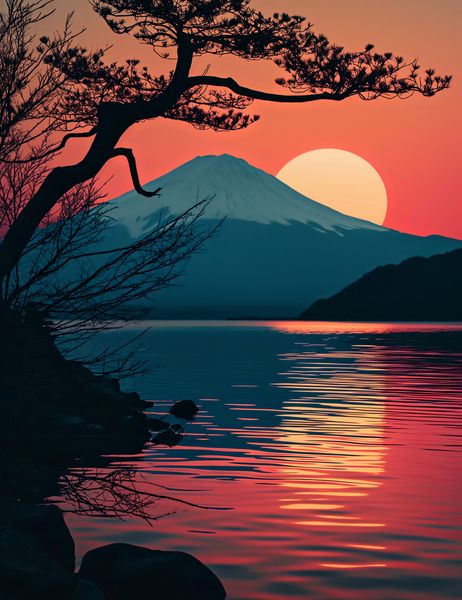 Plakat 50x65cm Góra Wieczorem zdjęcie 1