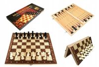 Szachy Magnetyczne Podrózne W Pudełku Szachy Warcaby Backgammon 3w 1