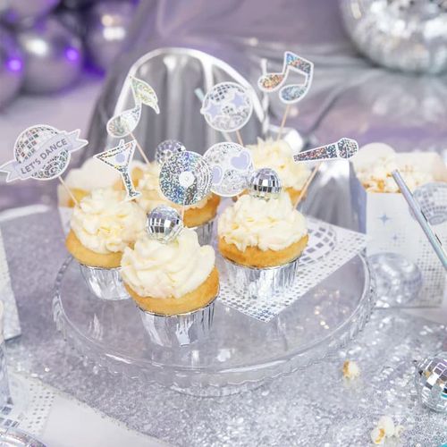 Pikery do babeczek srebrne Disco 8 szt. na Arena.pl