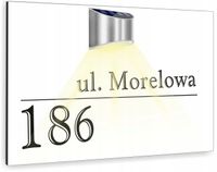 duża biała TABLICZKA podświetlana ADRESOWA DIBOND numer domu posesji 40x30