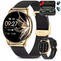 SMARTWATCH DAMSKI ZEGAREK AMOLED MENU PL ROZMOWY 2 PASKI + SŁUCHAWKI GRATIS
