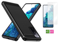 Etui KARBON do SAMSUNG GALAXY S20 FE obudowa case + szkło ochronne na ekran