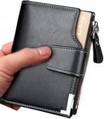 Portfel skóra na suwak zatrzask Męski Skórzany  C4_CZARNY