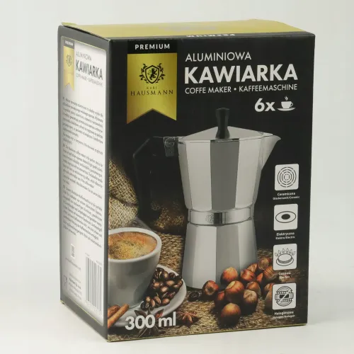 KAWIARKA ALUMINIOWA ZAPARZACZ DO KAWY KAFIETERKA WŁOSKA MOKA NA 6 FILIŻANEK na Arena.pl