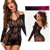 Sexy bielizna erotyczna bodystocking sukienka otwarta koszulka komplet