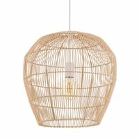 Bambusowa lampa wisząca Haiti 11163 japandi do kuchni cage koszyk biała