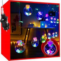 Lampki Choinkowe 108 LED Kurtyna Sople Zewnętrzne Girlanda Świetlna Kule