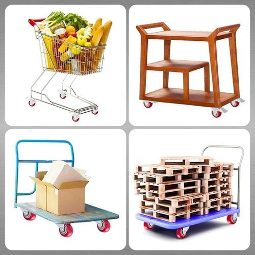 KÓŁKA OBROTOWE 75mm 200kg Z HAMULCEM GUMOWE ZESTAW JEZDNY WÓZKA 4 SZT na Arena.pl