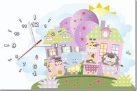 60CM 40CM ZEGAR OBRAZ PASTELOWA CIUCHCIA DRUK PŁÓTNO RAMA