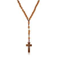 Różaniec drewniany brązowy na sznurku