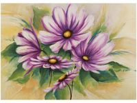 50X70CM KWIATY ZIELENI OBRAZ POKOJU DREWNINE