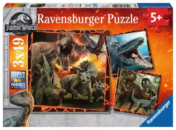 Puzzle 3 x 49 elementów. Jurassic World 2 zdjęcie 1