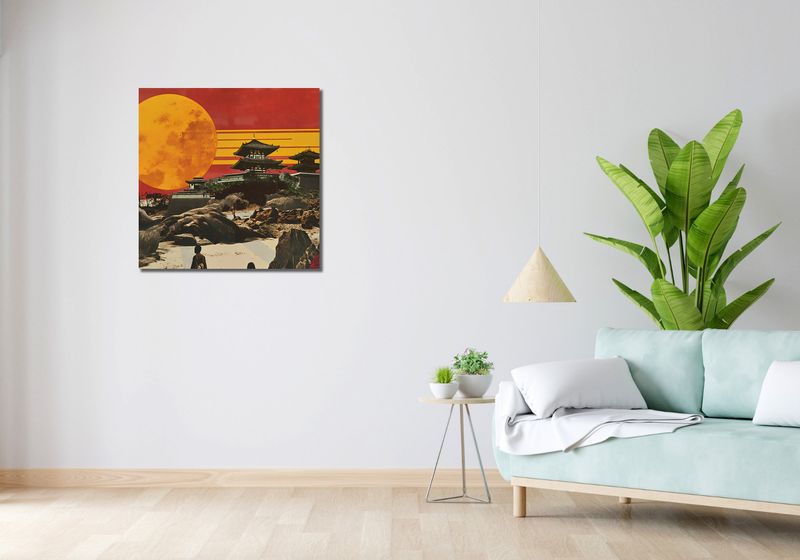 Obraz 70x70cm Krajobrazy Czerwonego Słońca zdjęcie 2