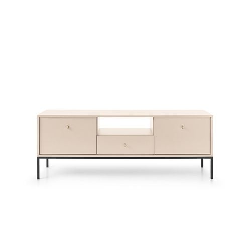 Beżowa szafka RTV Molly z szufladą i szafkami na Arena.pl