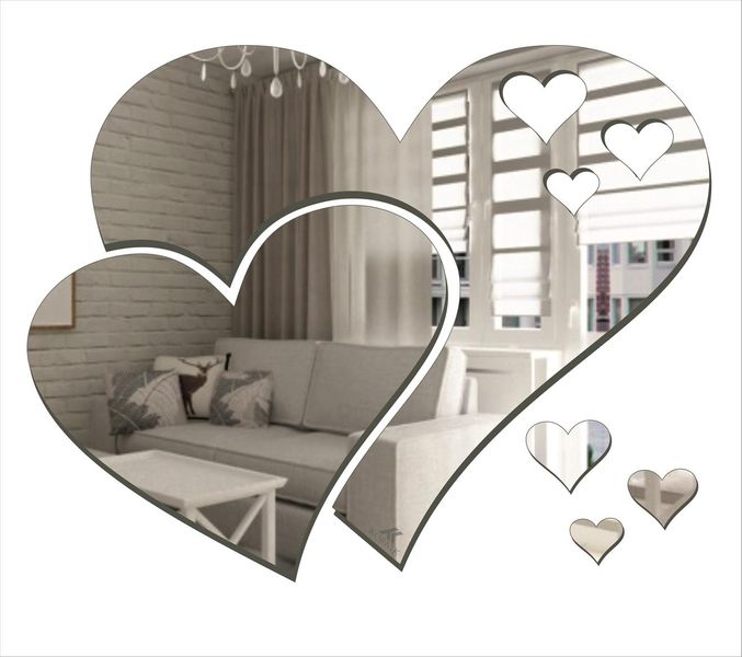 Dekoracyjne lustro akrylowe  Serca zdjęcie 1